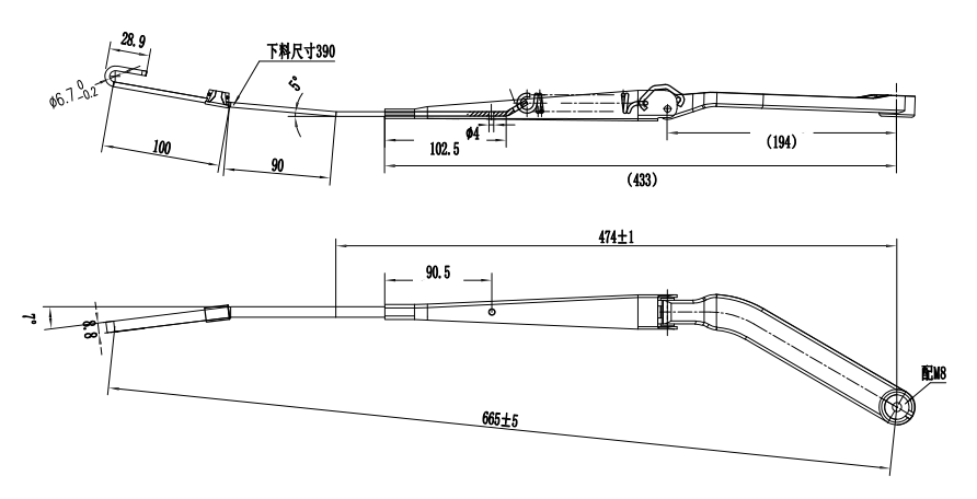 GBCQ05L 重慶665勾式左刮臂